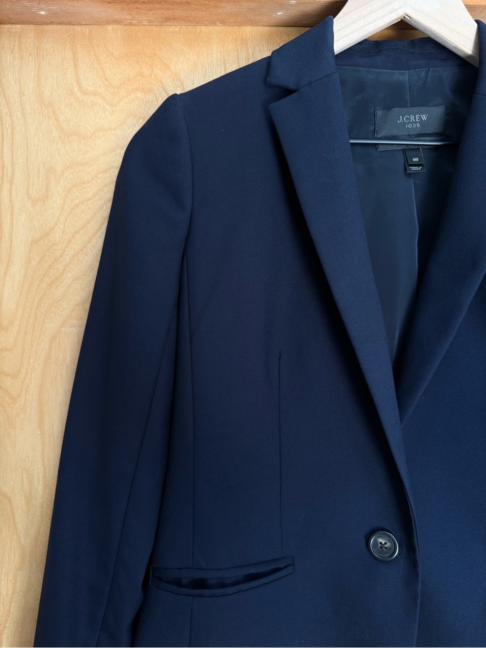 J Crew Navy Blue Super 120s Campbell Wool Blazer Women’s Suit Jacket 00 Office
